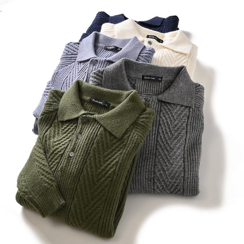 JO | Knitted polo sweater with collar