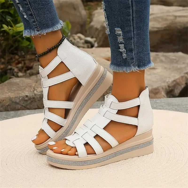 KS | Wedge sandals with rhinestones