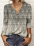 KS | long-sleeved top with boho patchwork print